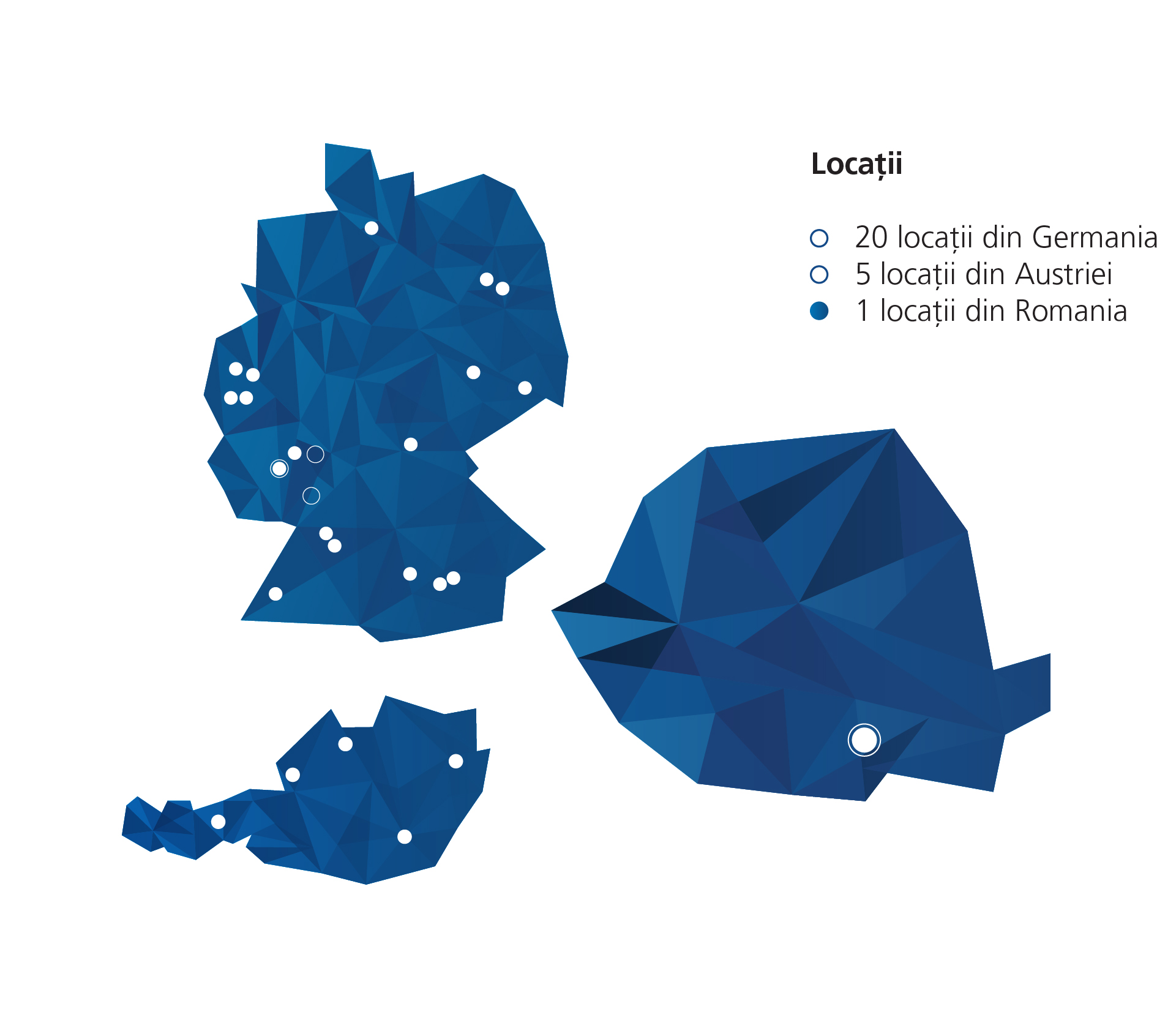 Locații Medialine în Germania, Austria și România