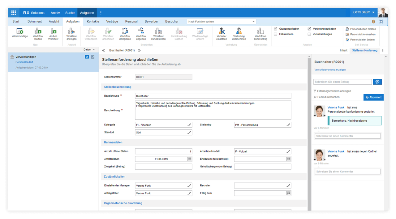 Personalbedarf melden